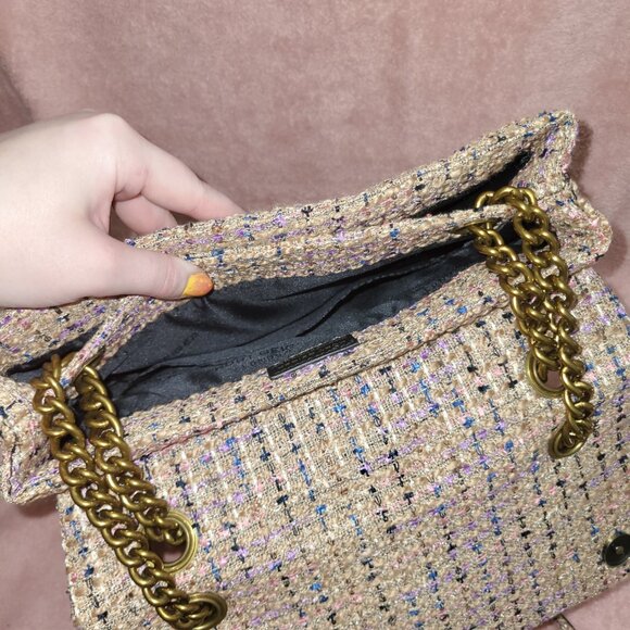 Pink Kurt Geiger Tweed Speckled Large Kensington Bag - Picture 8 of 14